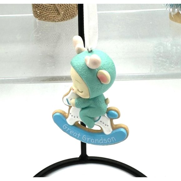 Hallmark Keepsake Ornament Great Grandson 2018 Rocking Horse Winter Christmas - Picture 2 of 8